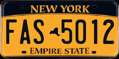 NY license plate FAS5012