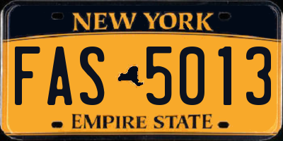 NY license plate FAS5013