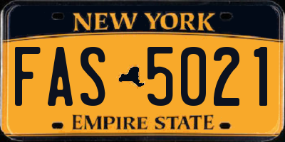 NY license plate FAS5021