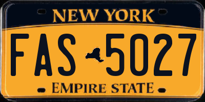 NY license plate FAS5027