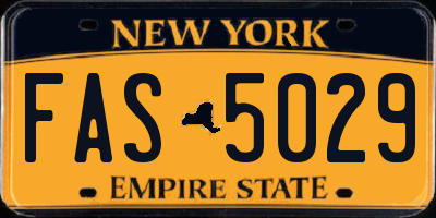 NY license plate FAS5029