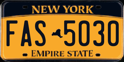 NY license plate FAS5030