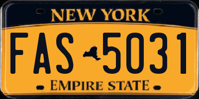 NY license plate FAS5031