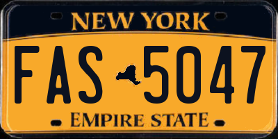 NY license plate FAS5047