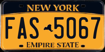 NY license plate FAS5067