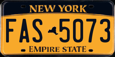 NY license plate FAS5073
