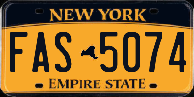 NY license plate FAS5074