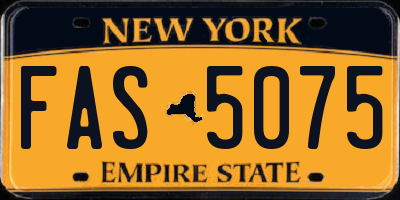 NY license plate FAS5075