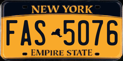 NY license plate FAS5076