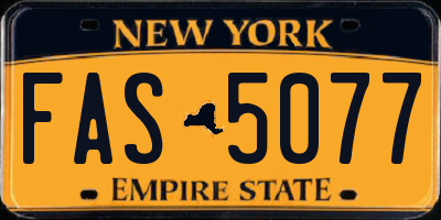 NY license plate FAS5077