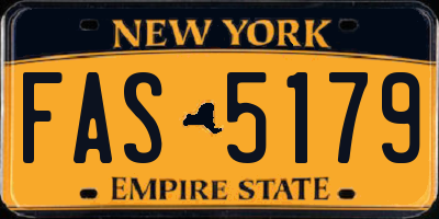 NY license plate FAS5179