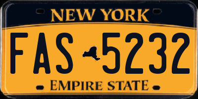 NY license plate FAS5232