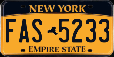 NY license plate FAS5233