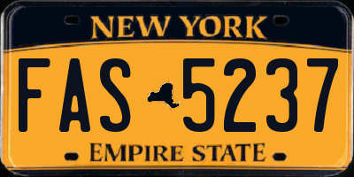 NY license plate FAS5237