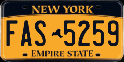 NY license plate FAS5259
