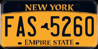 NY license plate FAS5260