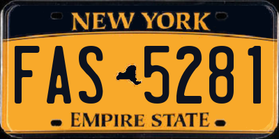 NY license plate FAS5281