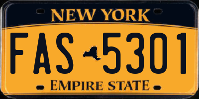 NY license plate FAS5301
