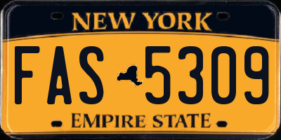 NY license plate FAS5309