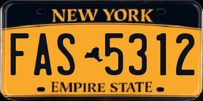 NY license plate FAS5312
