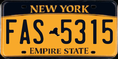 NY license plate FAS5315
