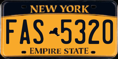 NY license plate FAS5320