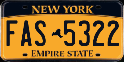 NY license plate FAS5322