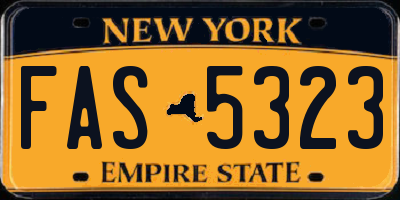 NY license plate FAS5323