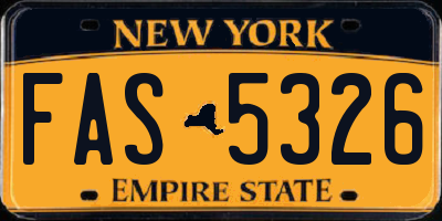 NY license plate FAS5326