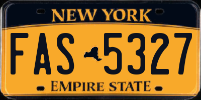 NY license plate FAS5327