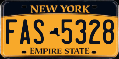NY license plate FAS5328