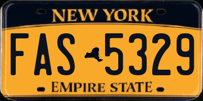 NY license plate FAS5329