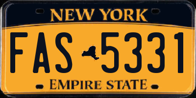 NY license plate FAS5331