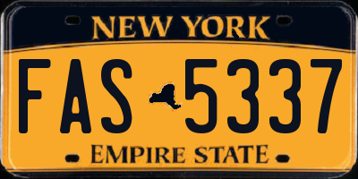 NY license plate FAS5337