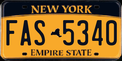 NY license plate FAS5340