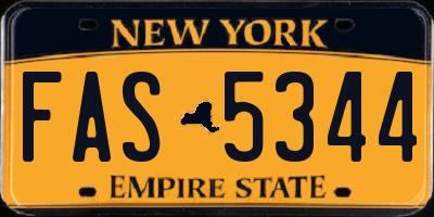 NY license plate FAS5344