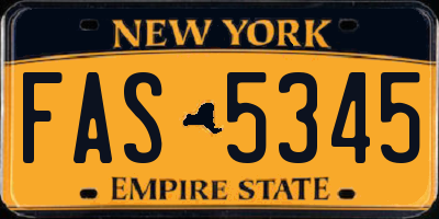 NY license plate FAS5345