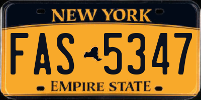 NY license plate FAS5347