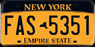 NY license plate FAS5351