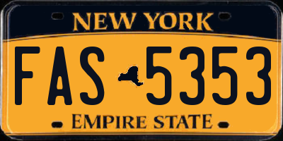 NY license plate FAS5353