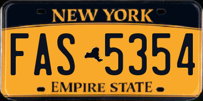 NY license plate FAS5354