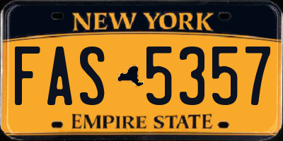 NY license plate FAS5357