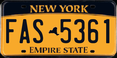 NY license plate FAS5361