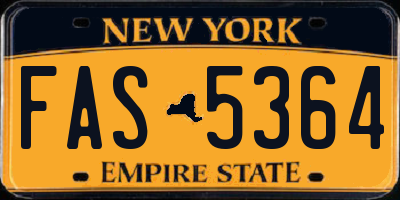 NY license plate FAS5364