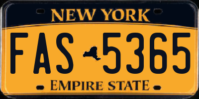 NY license plate FAS5365