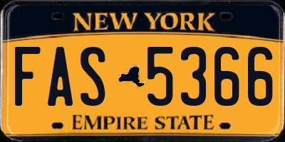 NY license plate FAS5366