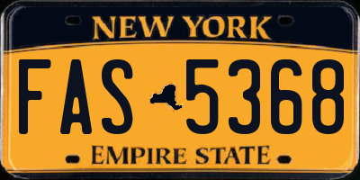 NY license plate FAS5368