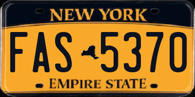 NY license plate FAS5370