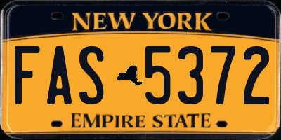 NY license plate FAS5372