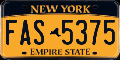 NY license plate FAS5375